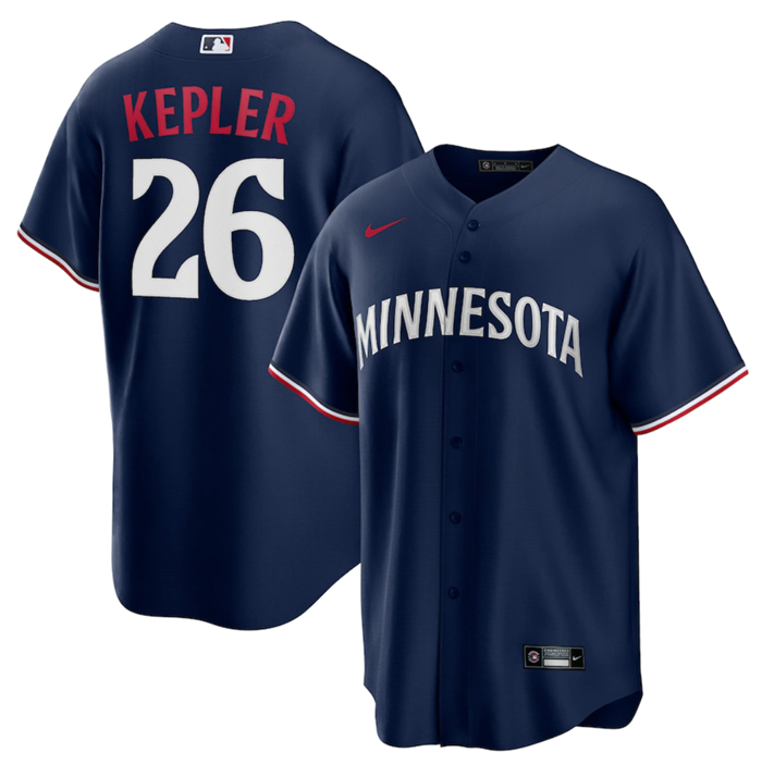 Men's Minnesota Twins #26 Max Kepler Navy Cool Base Stitched Baseball Jersey